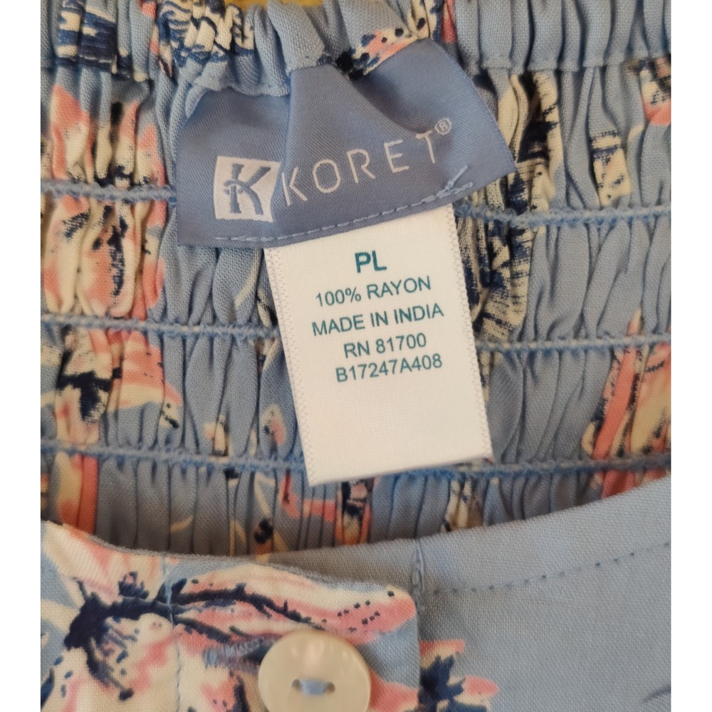 Vintage Koret of California Floral Dress Blue Rayon Cottagecore Whimsigoth PL - Picture 5 of 5
